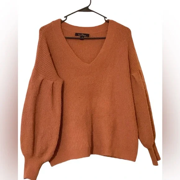 Love Tree small apricot sweater ballon sleeves hobo cozy oversized slouchy - Picture 5 of 10